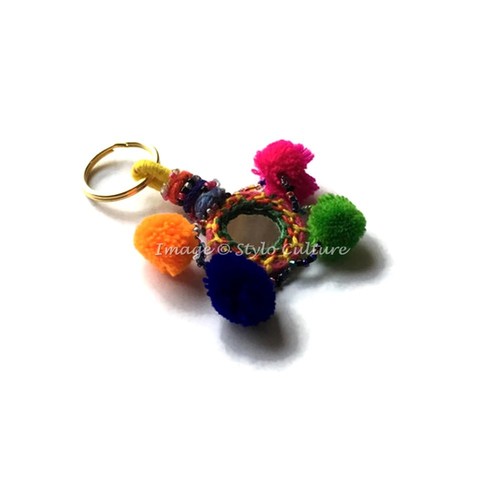 Indian Handmade Keyrings For Girls Silk Thread Bohemian Wholesale Key Chains - Picture 15 of 23