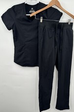 Adar Scrub Set Womens XS Black Top And Pants Medical Nursing