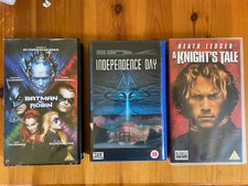 3 FilmsBatman and Robin, Independance Day The Knights Tale VHS Video