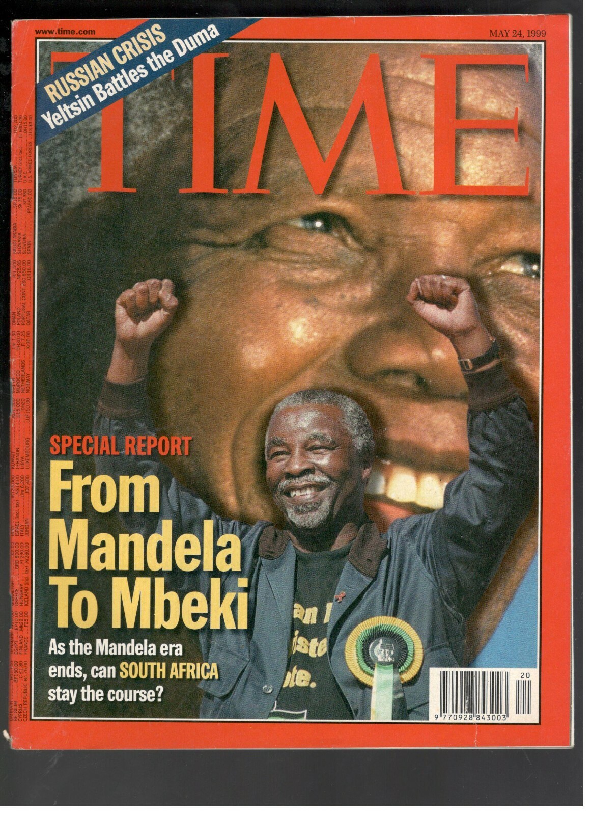 Time Magazine May 24, 1999 Special Report from Mandela to Mbeki South Africa