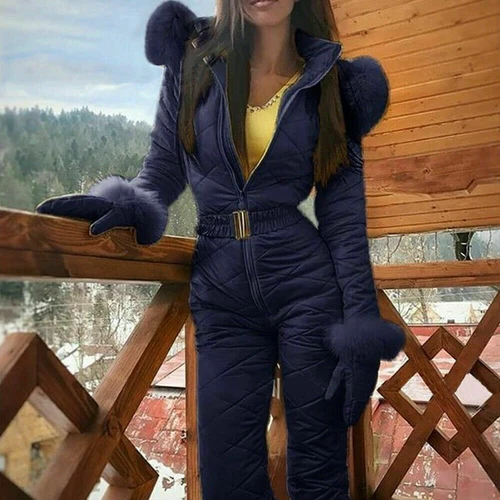 Damen Einteiler Skianzug Wasserdichter isolierter Schneeanzug Overall Warm Gifts - Bild 12 von 17