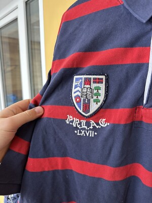 Ralph Lauren Polo Striped Rugby Shirt Blue Red White BIG PONY