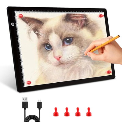 A4 LED Einstellbar Lichttisch Leuchttablet Tracing Lightpad Board Zeichenbrett