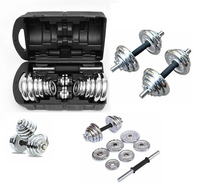 20Kg Verstellbare Chrom Hantel Set Gym Training Freigewichte Hantel Zuhause