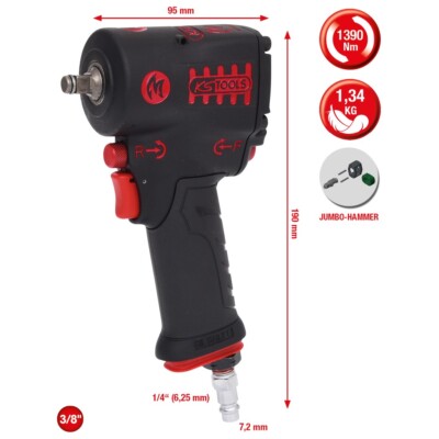 KS TOOLS 3/8'' miniMONSTER Hochleistungs-Druckluft-Schlagschrauber 1.390 Nm