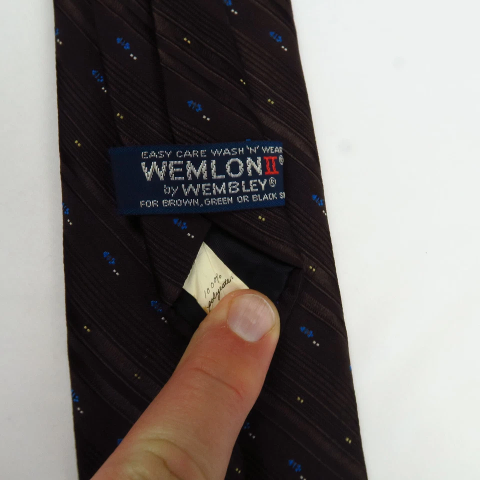 Corbata de Colección Wemlon II por Wembley Marrón Bronce Rayas Poli 54"x3" Estrecha Foto 3 de 4