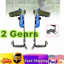 2 Gears Tree Climbing Shoes Spike Set Safety Belt Adj. Lanyard Rope Rescue Belt