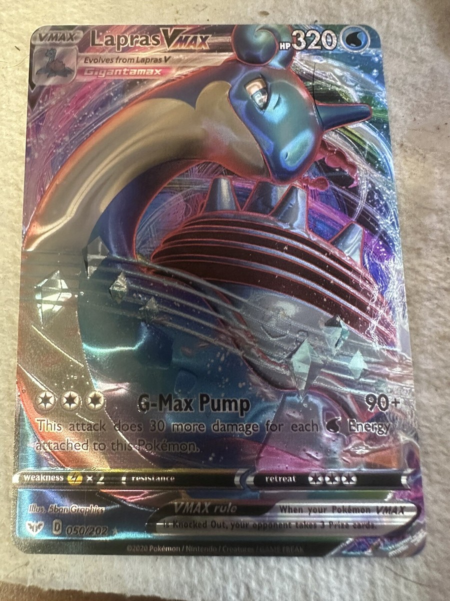 Lapras VMAX Shiny Holo Card Limited Edition Fan Art 👀New