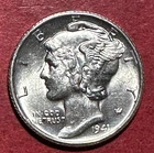 1941S Choice Uncirculated US Mercury SILVER Dime "San Francisco" Mint! Old Coin