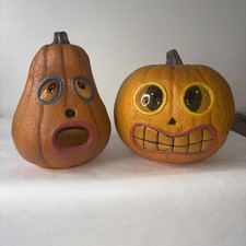 Set Of Vtg Foam Pumpkins As Is