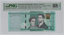 Dominican Republic, 2017, 500 Pesos – PMG 68	    See instructions