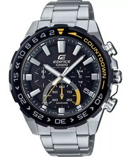 Casio Edifice EFS-S550DB-1AVUDF Mens Chronograph Watch Black Dial Steel Strap