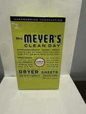 Mrs. Meyer's Clean Day Dryer Sheets Lemon Verbena 80 Sheets (See Condition) NEW