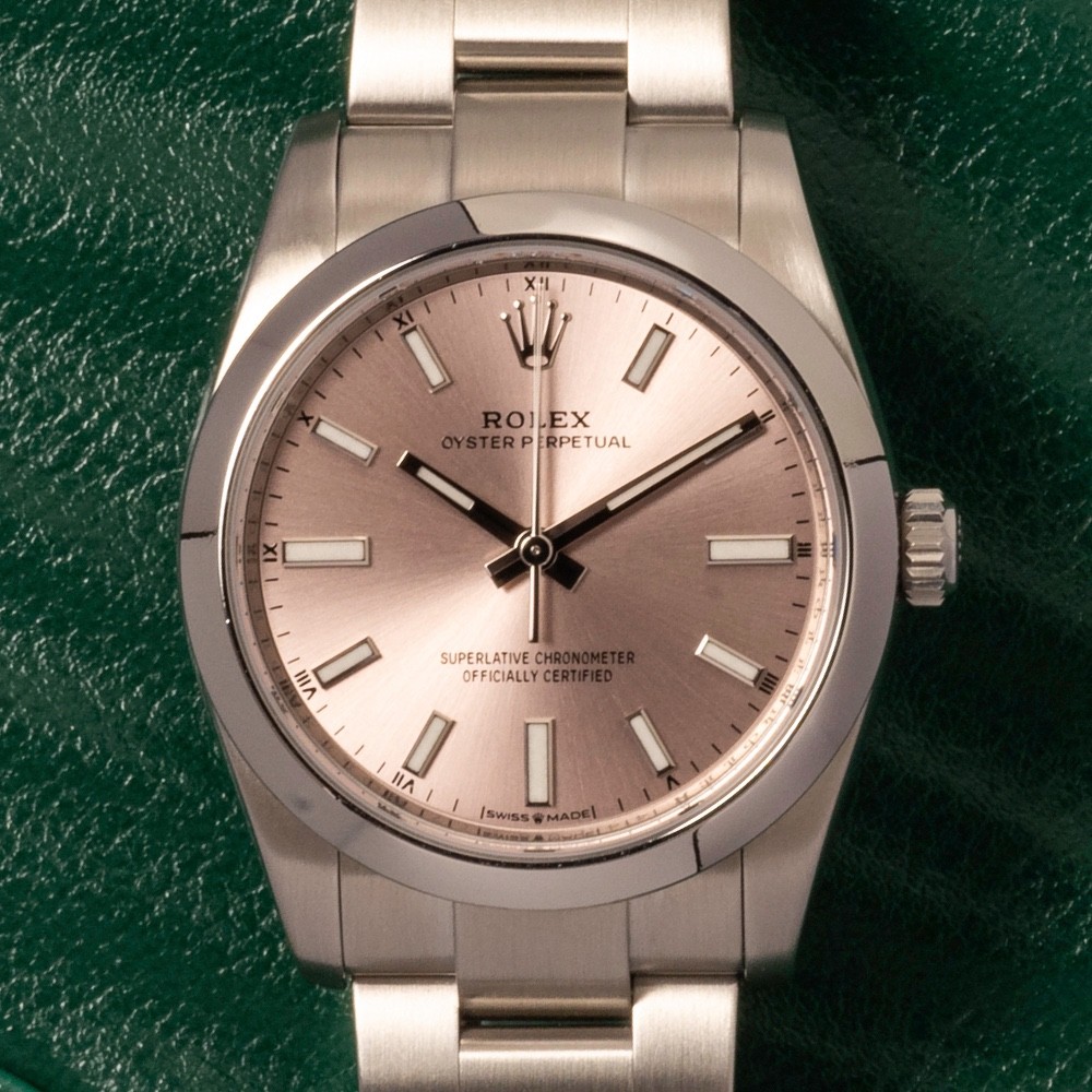 Rolex Oyster Perpetual 34 124200 Pink Baton Dial September 2022