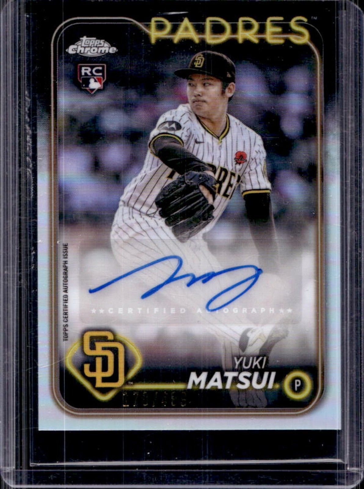 2024 Topps Chrome Update Yuki Matsui Auto RC Refractor #/499 Padres