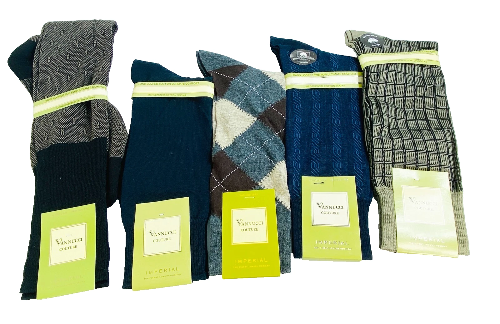 Vannucci Couture Imperial Luxury Mens Hosiery Socks Mixed Vintage Lot of 5 C