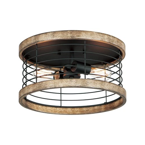 Maxim 12510 Homestead 2 Light 15"W Flush Mount Drum Ceiling - MultiColor - Picture 1 of 12