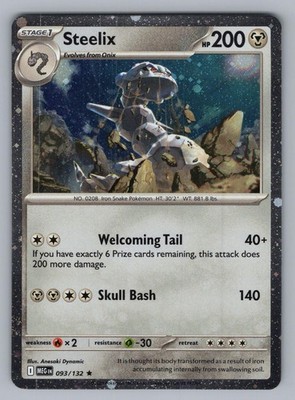 STEELIX 093/132 R MEGA EVOLUTION POKEMON NM MEG 2025 cosmos holo