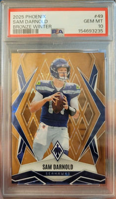2025 Panini Phoenix Sam Darnold Bronze Winter /50 #49 Seahawks PSA 10