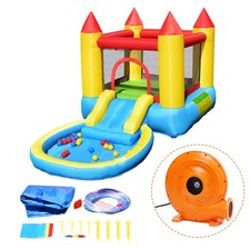 BOUNTECH Kids Inflatable Bounce House Slide Castle Pool w/Balls 580W Blower Gift