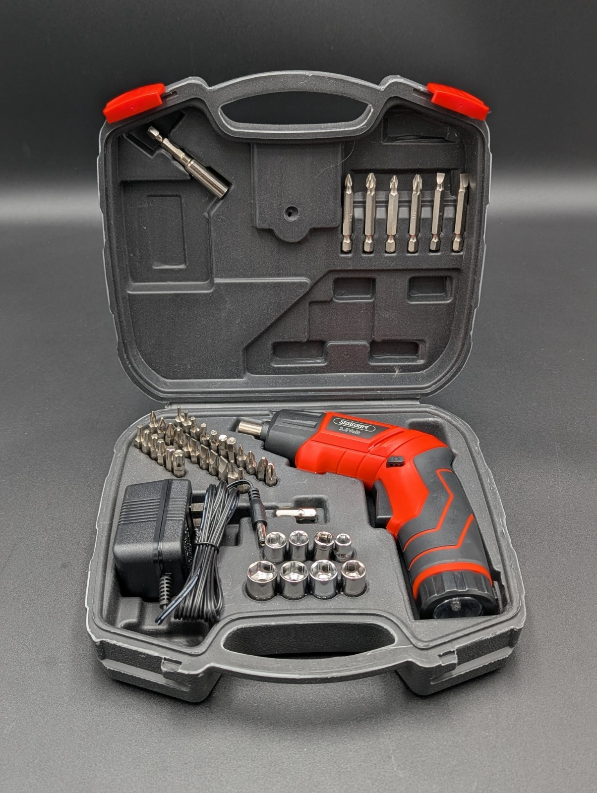 Stalwart 45-Piece Pivoting 3.6V Cordless Electric Screwdriver Kit with Case