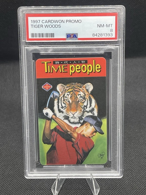 1997 Cardwon Time People Tiger Woods PSA 8