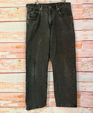 Wrangler Men's Relaxed Fit Straight Leg Jeans Medium Wash Gray Denim Cotton