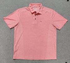 Tommy Bahama Island Zone Polo Shirt Mens Large Red Heathered Golf Short Sleeve