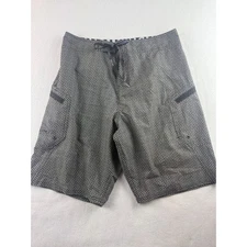 AFTCO Board Shorts Swim Trunks Men's 30 Gray Black Patterned Beach