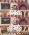 Set of 2 Same Thin Plastic Semi Clear Placemats(12"x18")FAT CHEF & BRICK OVEN,BH