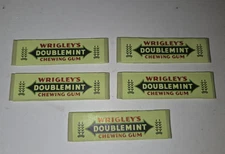Vtg Wrigley's Doublemint Chewing Gum 5 Sticks c.1941 WWII Retro Candy Unopened