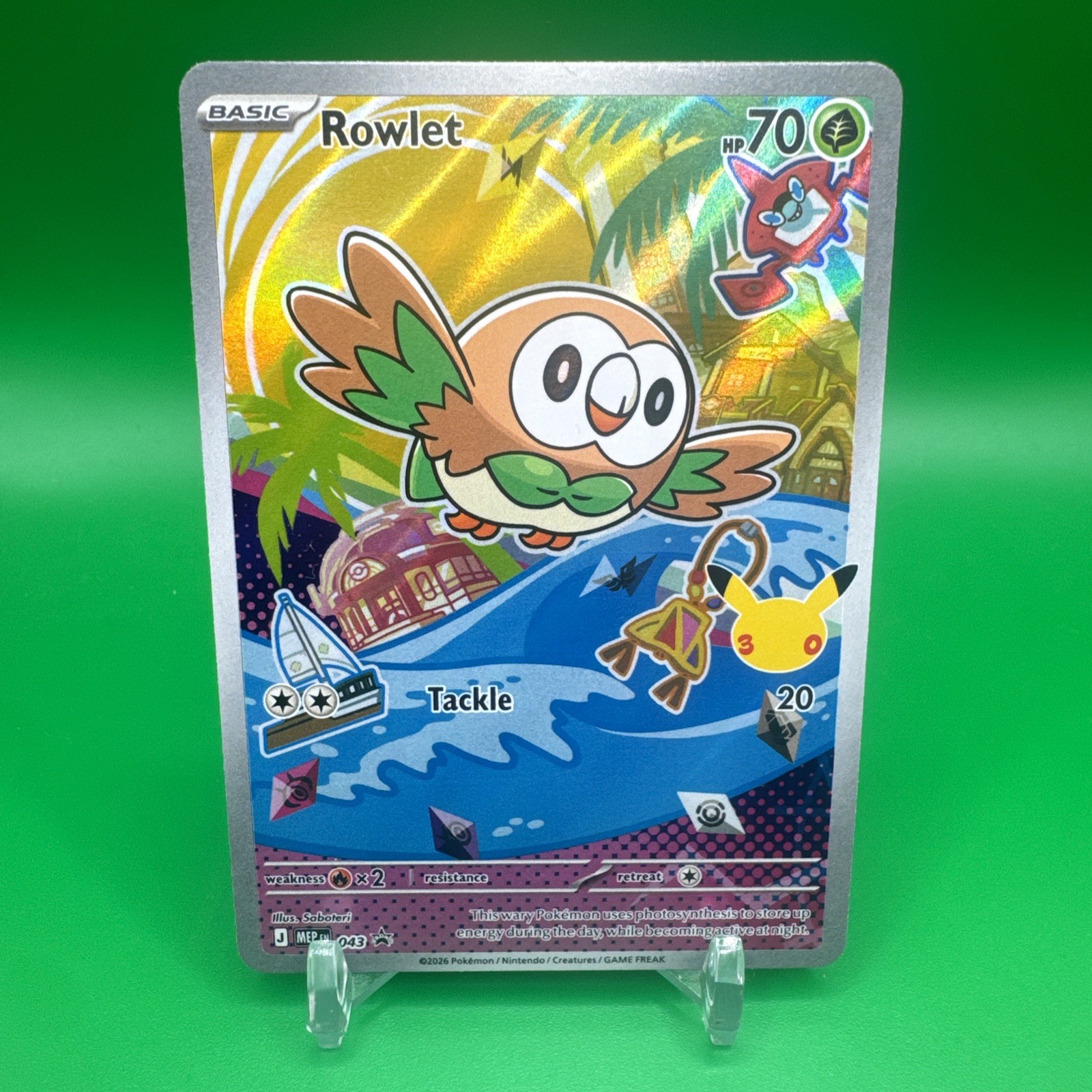 Rowlet - 043 043 Holo Promo ME: Mega Evolution Promo Pokemon NM