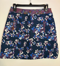 Anthropologie Maeve Floral Jacquard Mini Skirt Navy/Blue/Purple Size 2 US 
