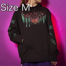 Hazbin Hotel Alastor Hooded Sweatshirt Black Unisex M size