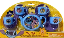 Stitch Tea Party 13 Piece Tea Set with Cups, Saucers, Spoons, Tea Pot Pours NEW
