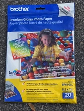 NOS Brother BP61GLL Premium Glossy Photo Paper 20 Sheet | 8.5 X 11 - 5lb - 9mil