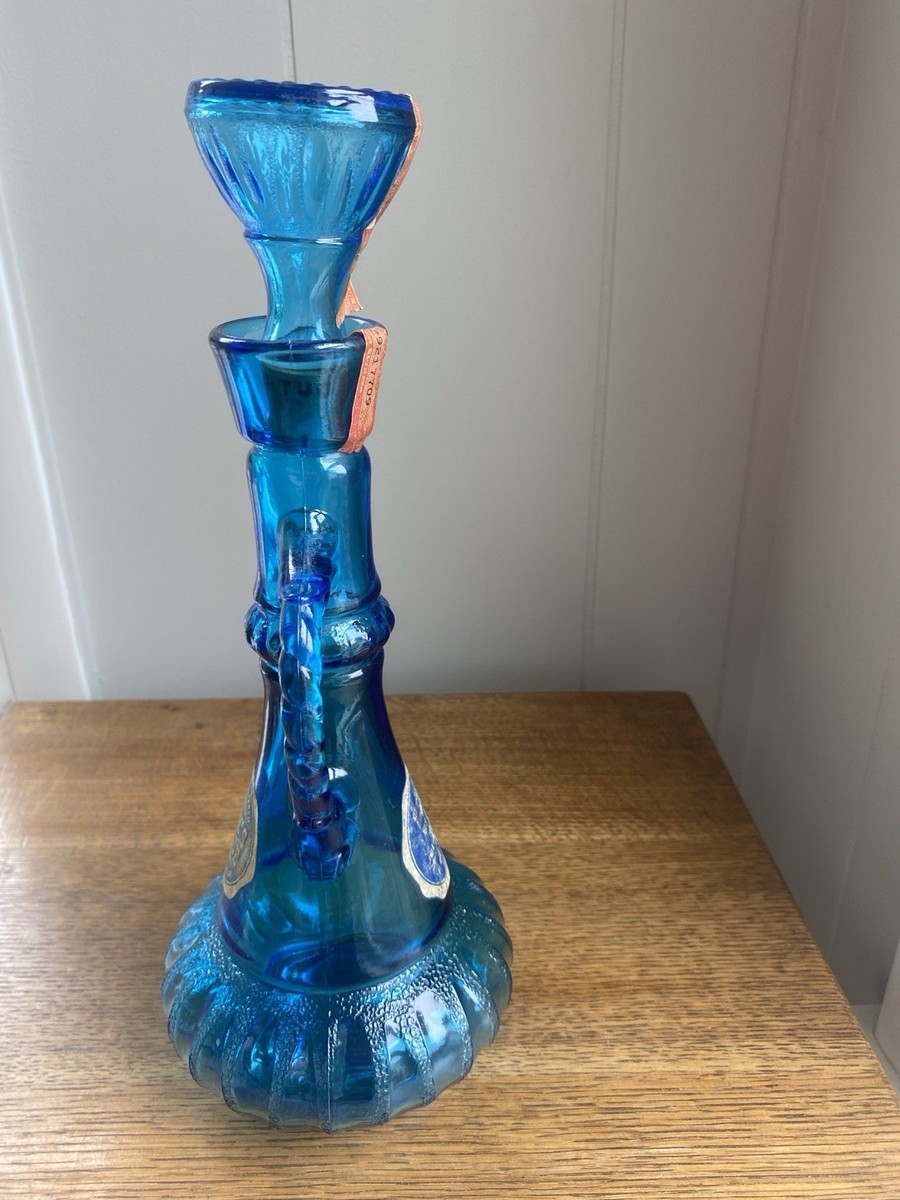 レア　チャーリーマッカーシー　70s ジムビーム　デカンタボトル　ウィスキー Vintage Jim Beam Genie Bottle Blue Glass Liquor Decanter