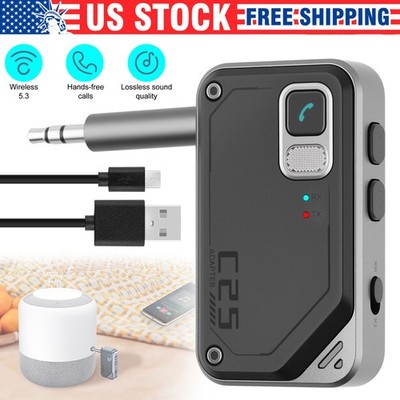 Bluetooth 5.3 Audio Adapter 2 in 1 TX RX 17H Battery For Car TV Home Stereo PC