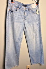 Aeropostale Baggy Wide Leg Jeans Womens 6R Light Wash High Rise Denim NWT