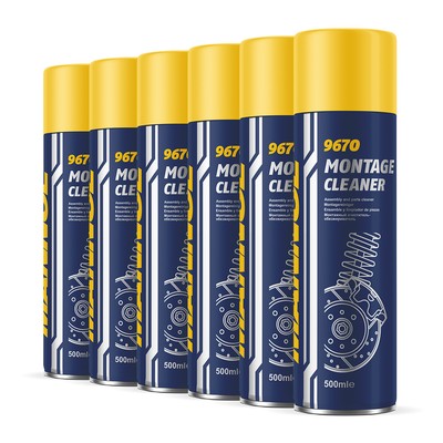 MANNOL 9670 Montage Cleaner Spray, Bremsenreiniger, Universalreiniger, 6x 500ml
