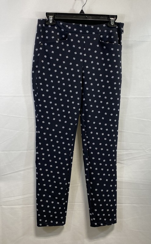 RLX Ralph Lauren Women's Navy Geometric Square Print Slim Pants Size 4