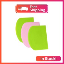 SURDOCA Dough Scraper Bench Scraper - 3P 5.9x4.3" Plastic Flexible Bowl Scraper,