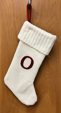 Wondershop White Monogrammed Knit Christmas Stocking Initial O Target New