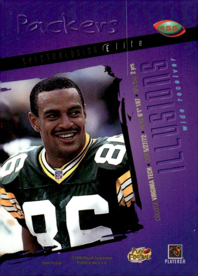 1996 Playoff Illusions #55 Antonio Freeman Spectralusion Elite - Image 2 of 2