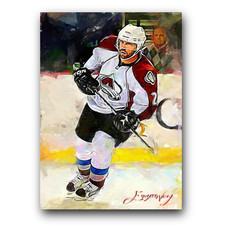 Peter Forsberg #4 Art Card Limited 45/50 Edward Vela Signed (Colorado Avalanche)