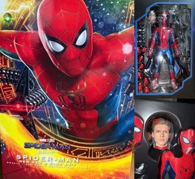 Spider-Man No Way Home New Red Blue Suit 1/6 Action Figure MMS679 Hot Toys Used