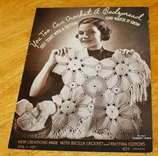 Bucilla  YOU TOO, CAN CROCHET A BEDSPREAD - Volume 101 -- Pillows Also - 1935