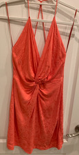 Zara Mini Orange Dress with Spaghetti Straps Sz S
