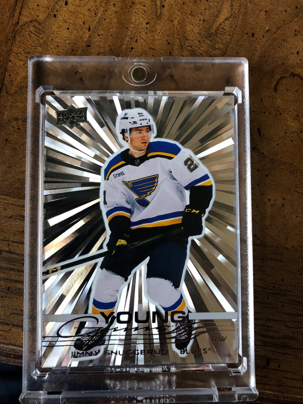 2025-26 Upper Deck Young Guns Outburst #207 Jimmy Snuggerud Blues