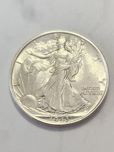 1943 UNC+++ Full Breast Feathers Walking Liberty Half Dollar Rare